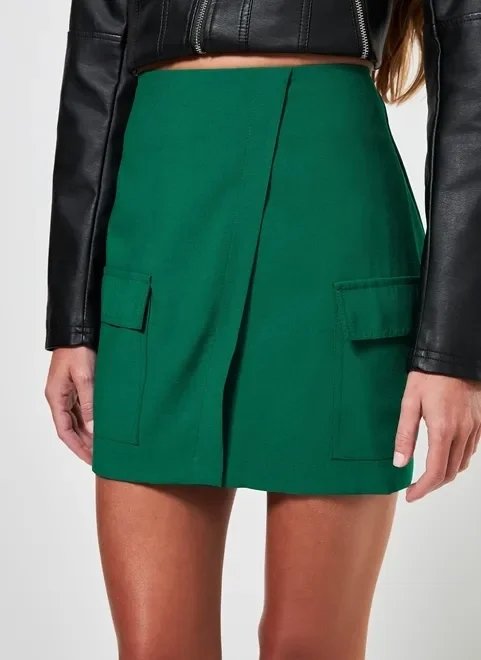 saia verde transpassada cargo saia verde transpassada cargo