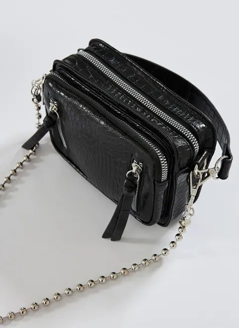 bolsa textura crocodilo alças removíveis bolsa textura crocodilo alças removíveis