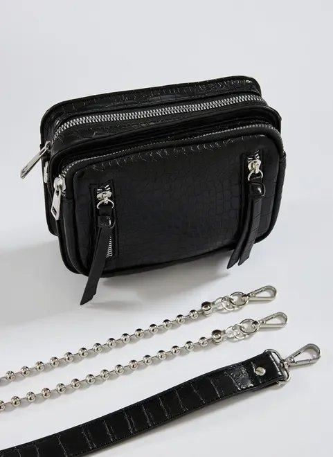 bolsa textura crocodilo alças removíveis bolsa textura crocodilo alças removíveis