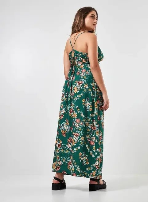 vestido midi verde com floral vestido midi verde com floral