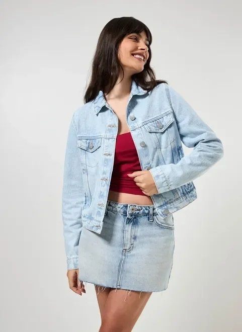 jaqueta jeans básica jaqueta jeans básica