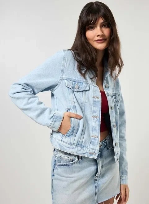 jaqueta jeans básica jaqueta jeans básica