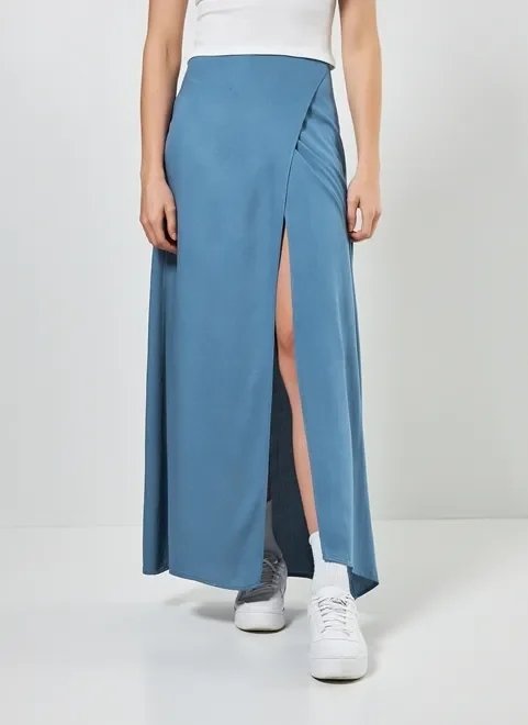 saia envelope longa azul saia envelope longa azul