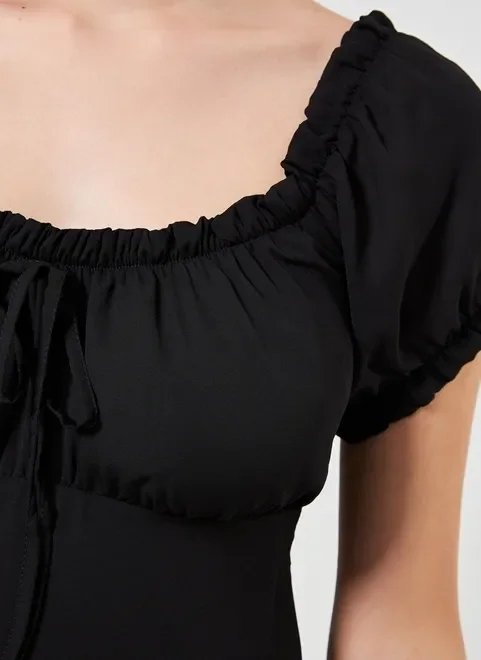 vestido romântico em chiffon preto vestido romântico em chiffon preto