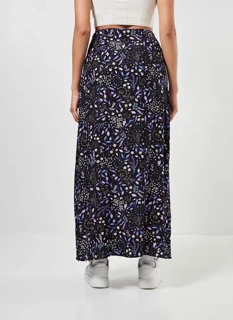 saia midi estampa mística preta saia midi estampa mística preta