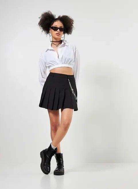 camisa cropped com elástico camisa cropped com elástico