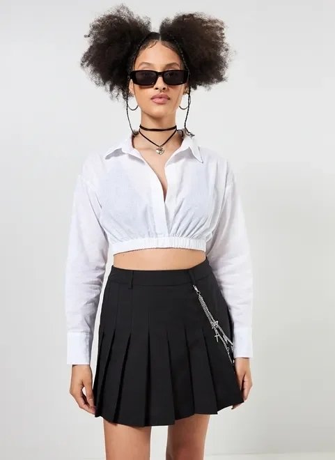 camisa cropped com elástico camisa cropped com elástico