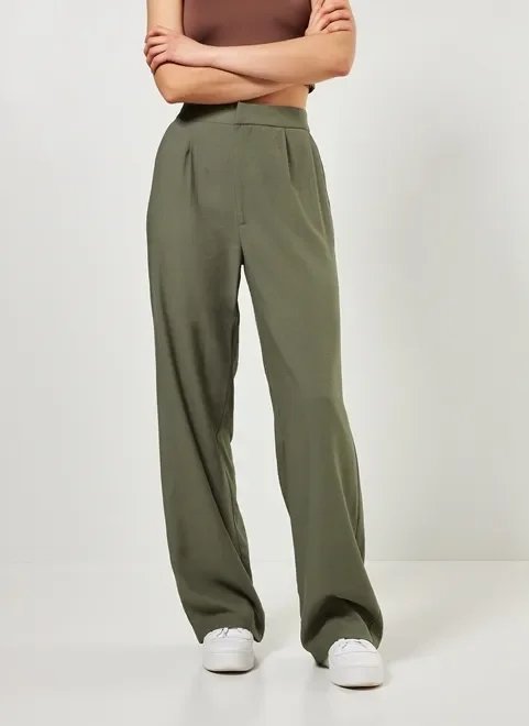calça de alfaiataria verde militar calça de alfaiataria verde militar