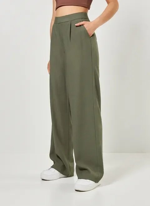 calça de alfaiataria verde militar calça de alfaiataria verde militar