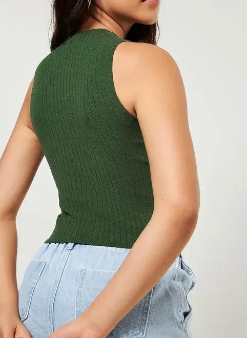 blusa em tricô sem manga blusa em tricô sem manga