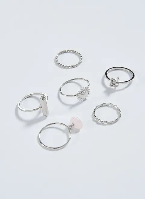 conjunto anéis e falanges prateados conjunto anéis e falanges prateados