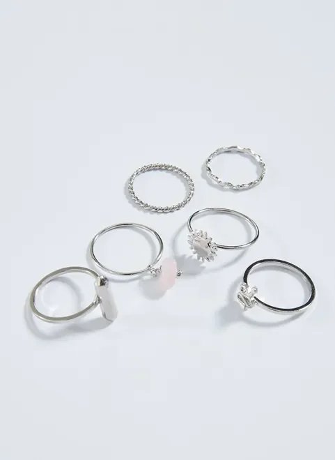 conjunto anéis e falanges prateados conjunto anéis e falanges prateados