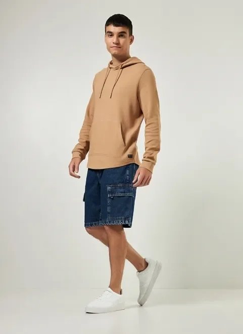 camiseta manga longa canguru texturizada camiseta manga longa canguru texturizada