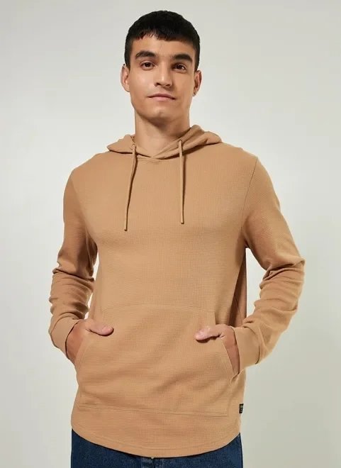 camiseta manga longa canguru texturizada camiseta manga longa canguru texturizada