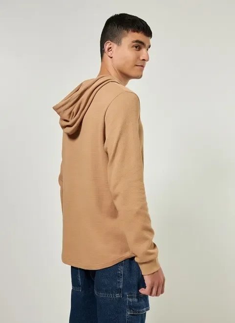 camiseta manga longa canguru texturizada camiseta manga longa canguru texturizada