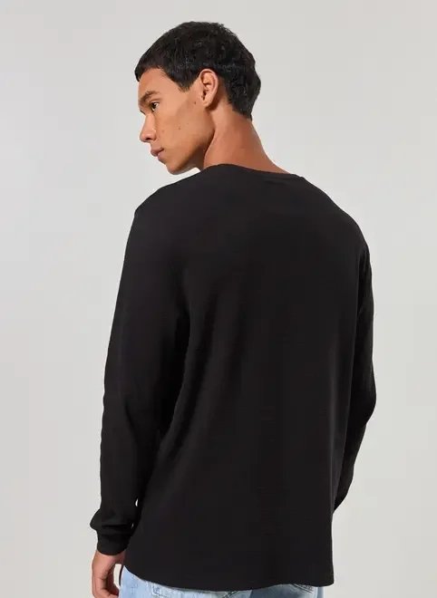 camiseta manga longa com textura camiseta manga longa com textura