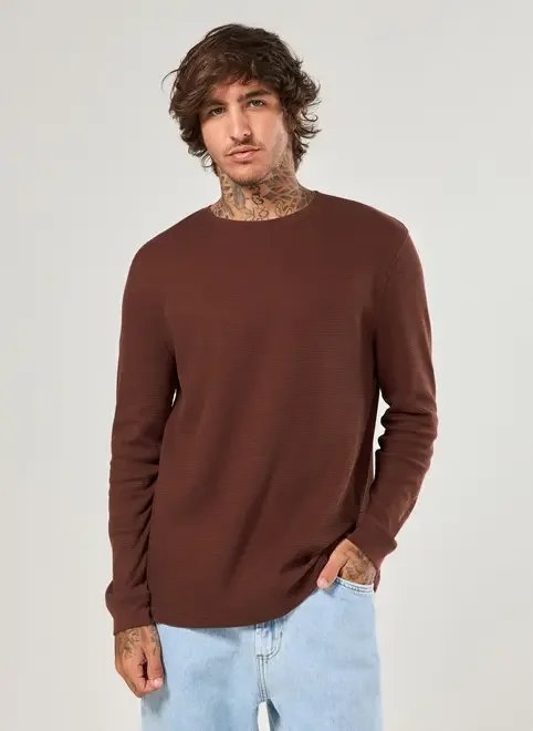 camiseta manga longa com textura camiseta manga longa com textura