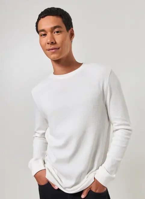 camiseta manga longa com textura camiseta manga longa com textura