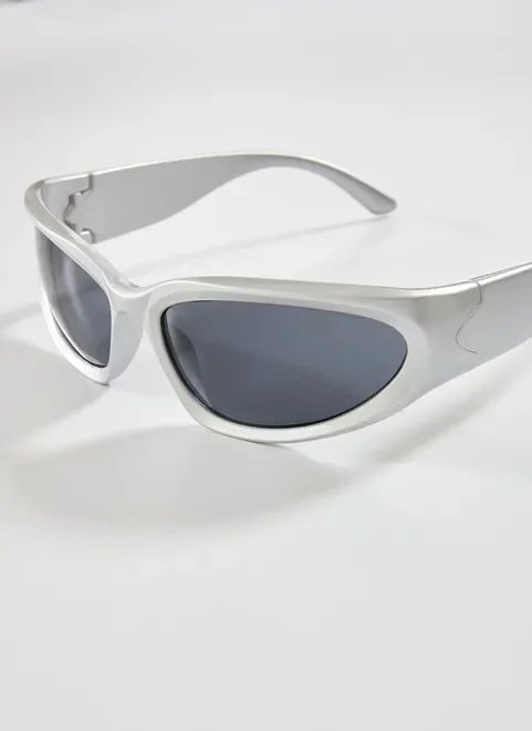 óculos de sol prateado y2k óculos de sol prateado y2k