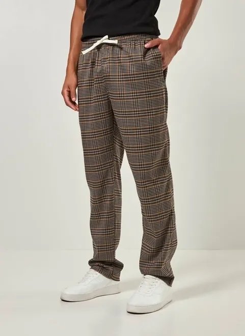 calça reta xadrez calça reta xadrez