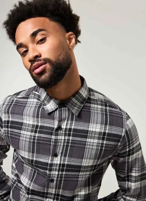 camisa flanela xadrez preto e branco camisa flanela xadrez preto e branco