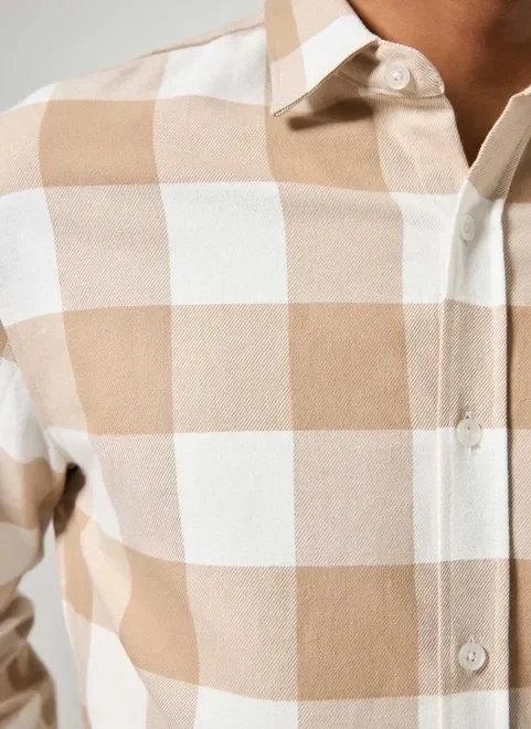 camisa em flanela xadrez claro camisa em flanela xadrez claro