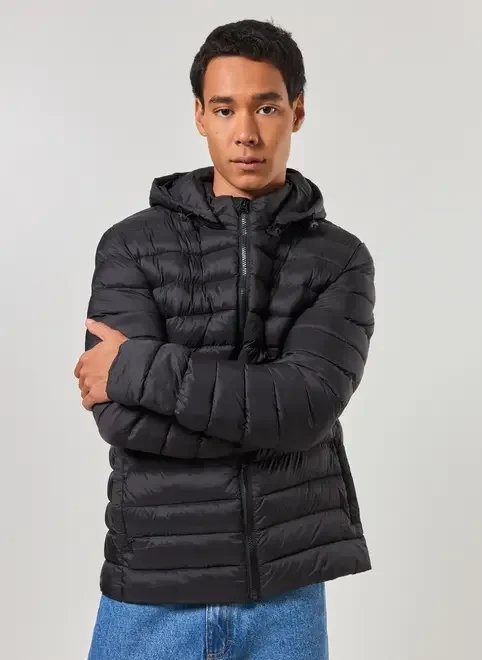 jaqueta puffer preta leve jaqueta puffer preta leve