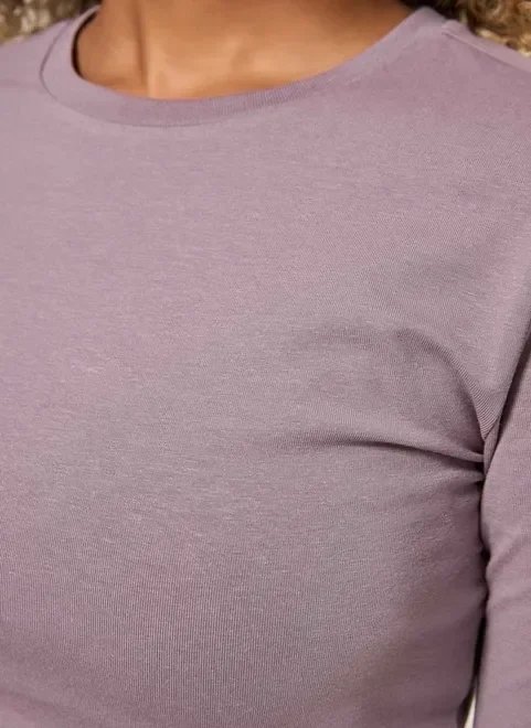 blusa cropped básica manga longa blusa cropped básica manga longa