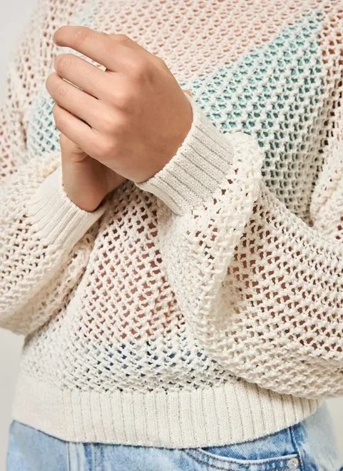 blusa de tricô com ponto aberto blusa de tricô com ponto aberto