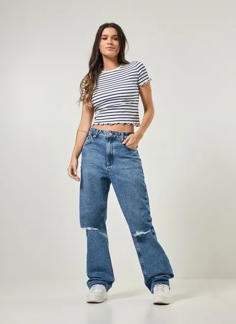 blusa off-white com listras azuis blusa off-white com listras azuis