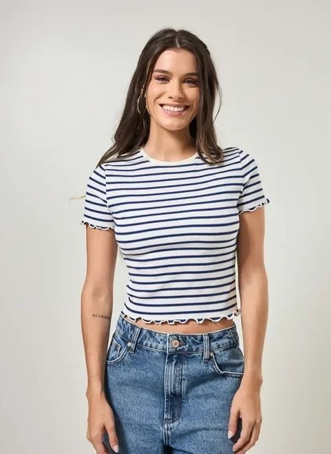 blusa off-white com listras azuis blusa off-white com listras azuis