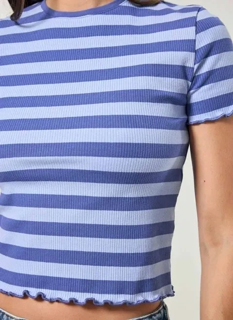 blusa em ribana azul listrada blusa em ribana azul listrada