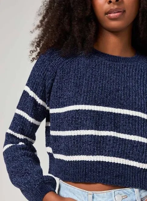 tricô manga longa marinho com listras tricô manga longa marinho com listras