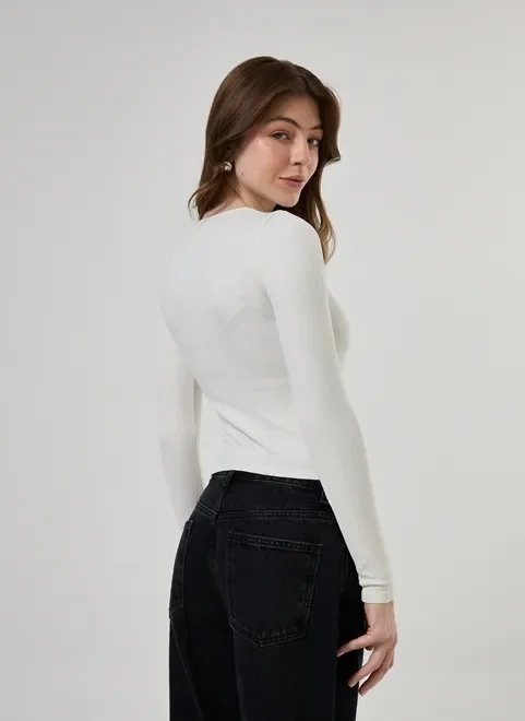 blusa manga longa malha seamless blusa manga longa malha seamless