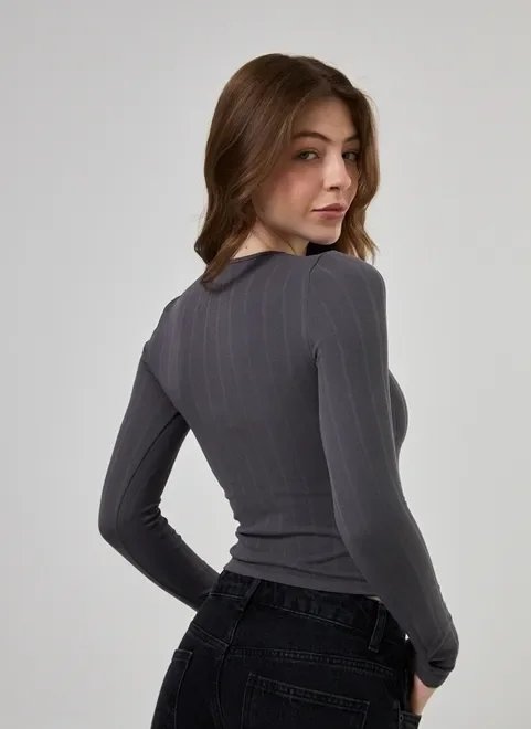 blusa manga longa malha seamless blusa manga longa malha seamless