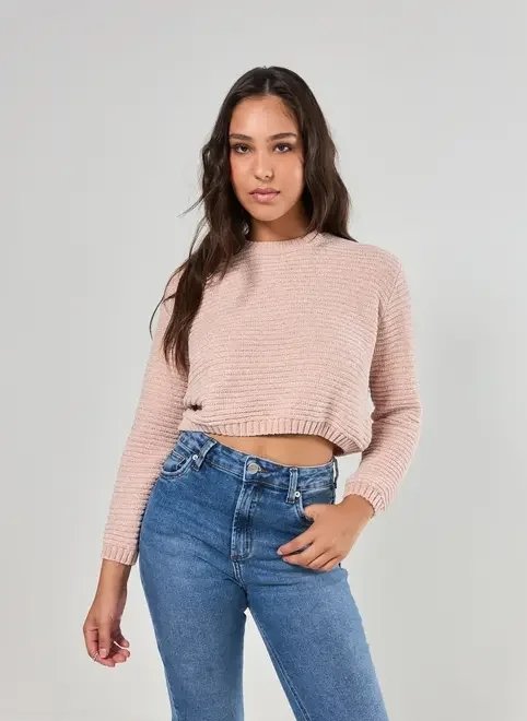 blusa de tricô chenille canelado blusa de tricô chenille canelado