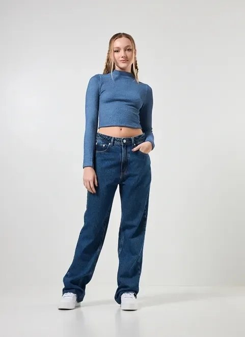 blusa manga longa texturizada com golinha blusa manga longa texturizada com golinha