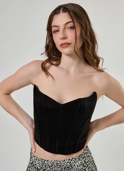 corselet veludo preto sem alça corselet veludo preto sem alça