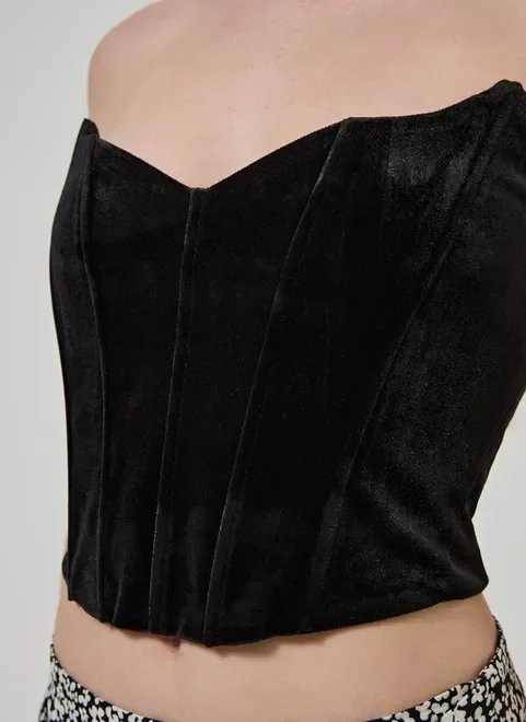 corselet veludo preto sem alça corselet veludo preto sem alça