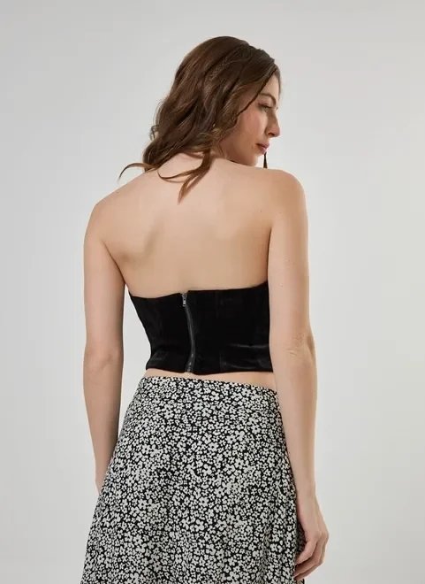corselet veludo preto sem alça corselet veludo preto sem alça