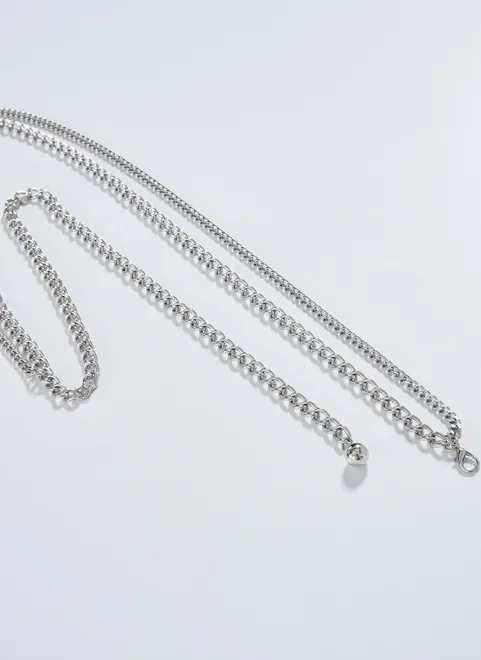 cinto de correntes prateadas cinto de correntes prateadas