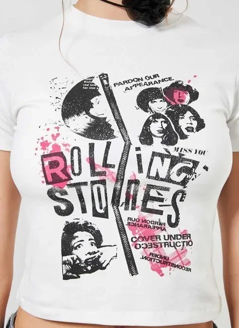 blusa mini tee rolling stones blusa mini tee rolling stones