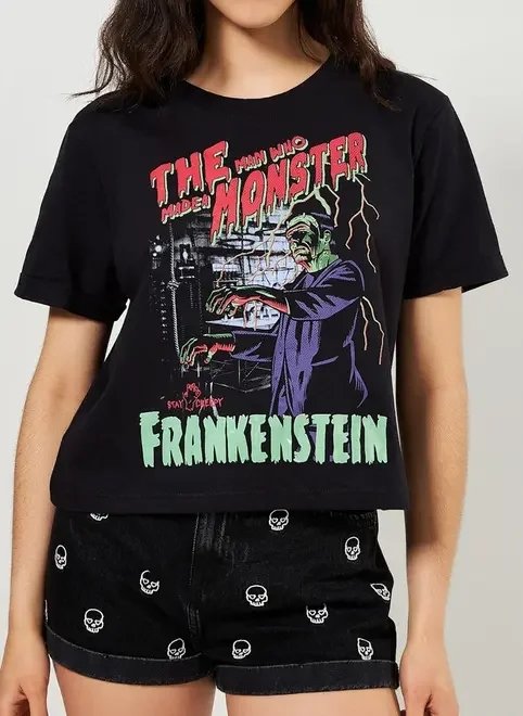 camiseta preta frankenstein camiseta preta frankenstein