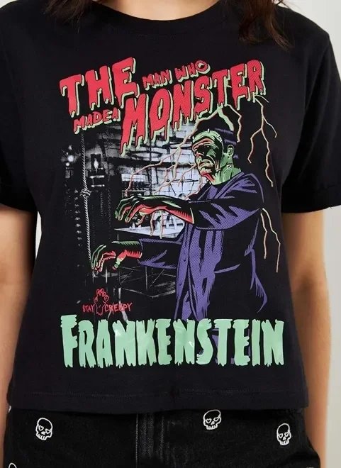 camiseta preta frankenstein camiseta preta frankenstein