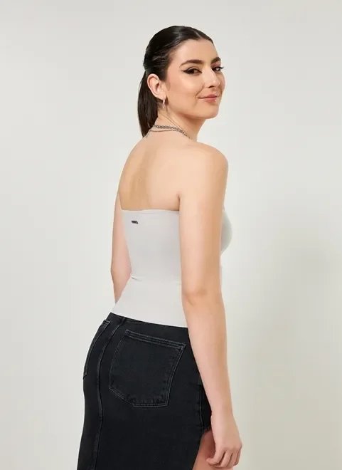 blusa sem alça cinza blusa sem alça cinza