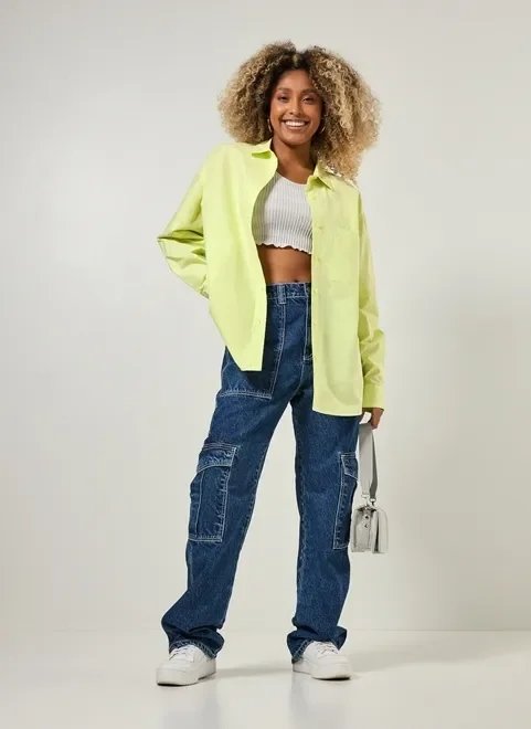 camisa verde lima com franzido camisa verde lima com franzido