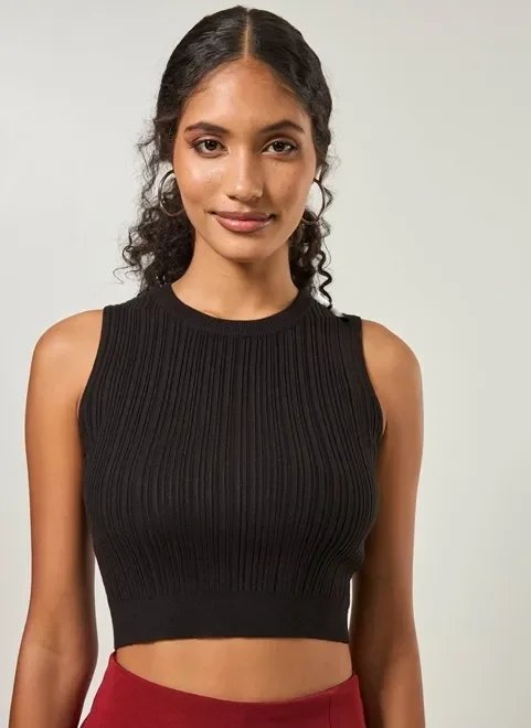 regata cropped em tricô canelado regata cropped em tricô canelado