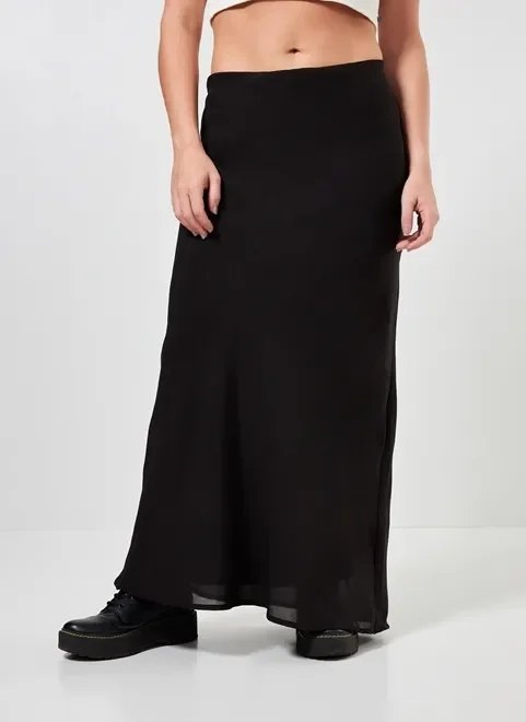 saia preta em chiffon saia preta em chiffon