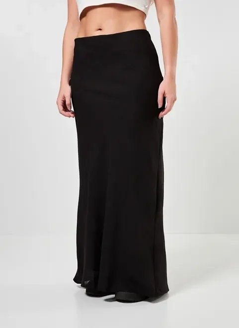 saia preta em chiffon saia preta em chiffon