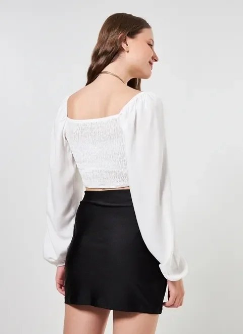 cropped manga longa bufante off-white cropped manga longa bufante off-white